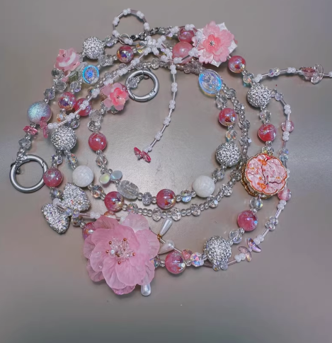Crossbody Beaded Chain, Handmade Bag Accessory