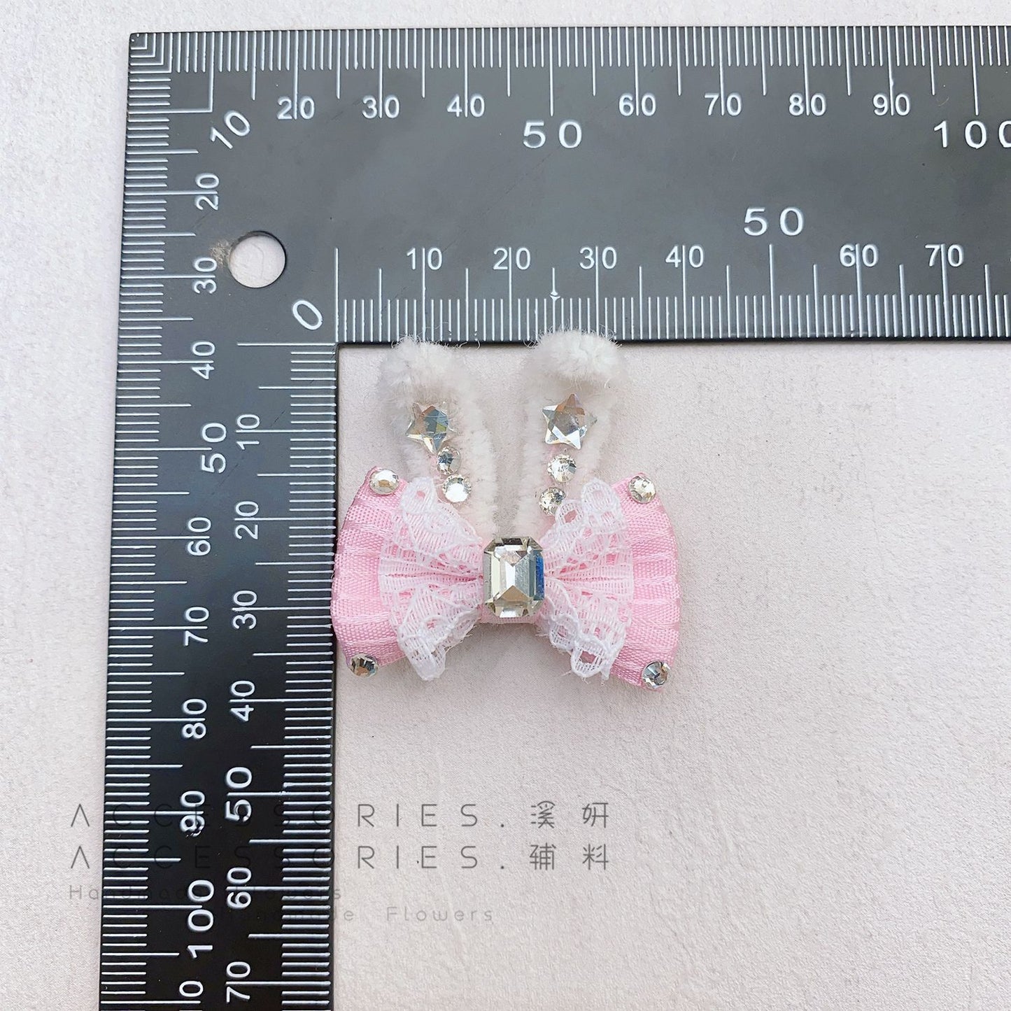 Handmade DIY twisted three-dimensional rabbit ears bow-shaped pet hairpin, hat headband accessory, semi-finished product, auxiliary materials, accessories