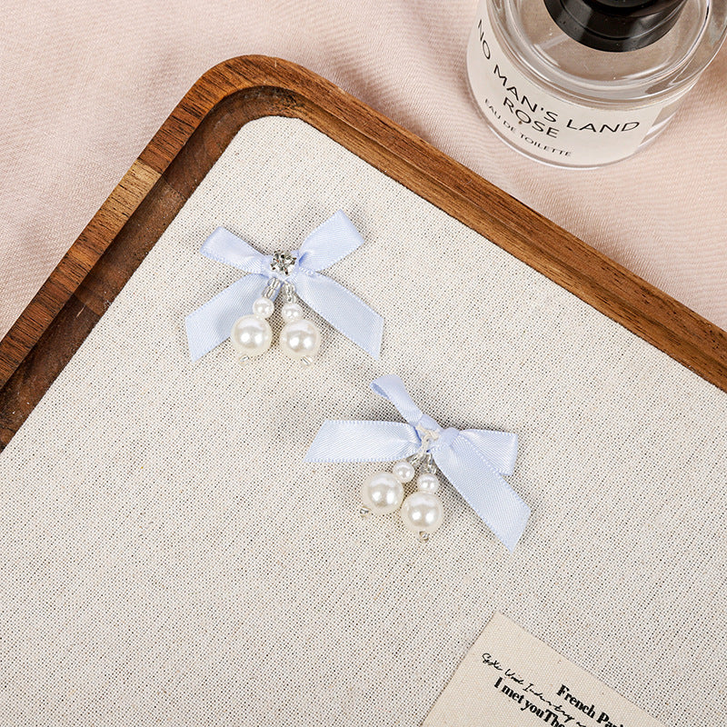 Handmade sewn pearl bow tie DIY accessories for fresh butterfly knot decoration, creative clothing, shoes, hats, hair clips and accessories.