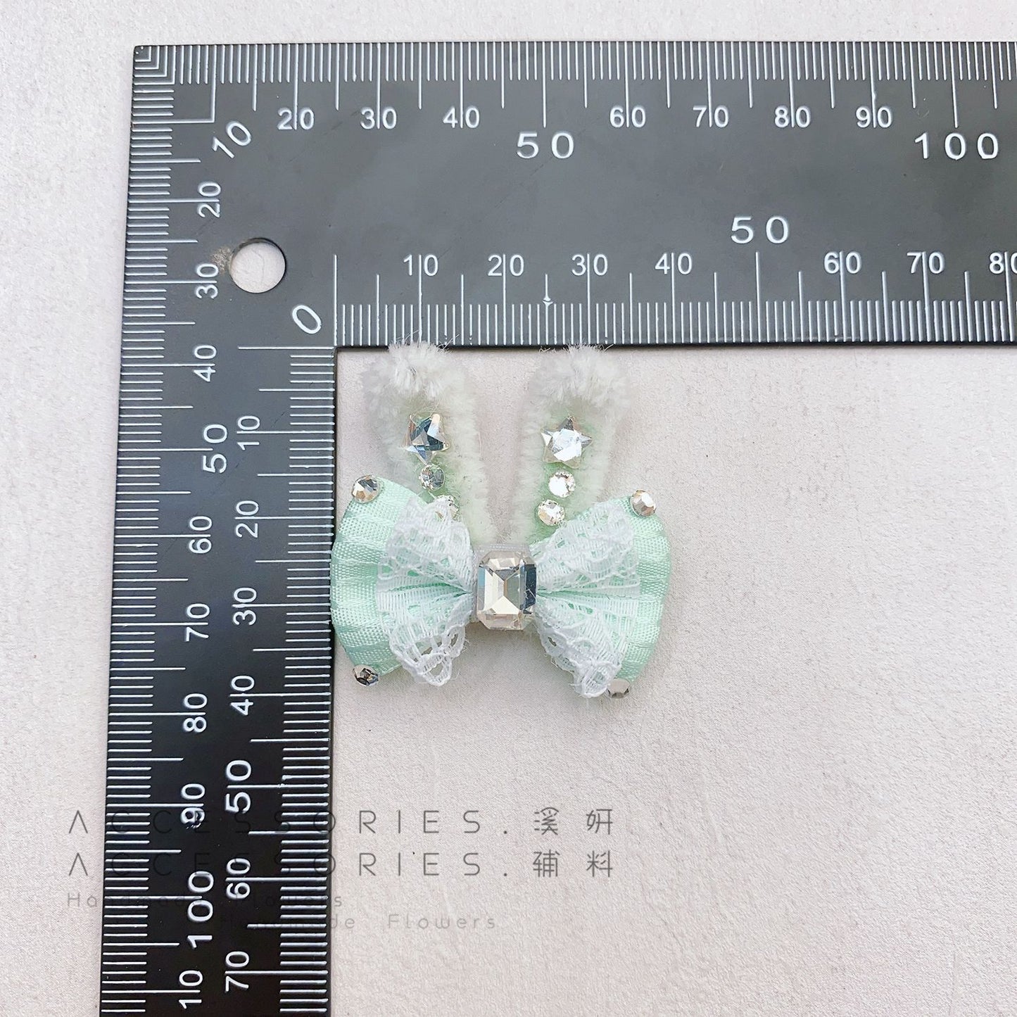 Handmade DIY twisted three-dimensional rabbit ears bow-shaped pet hairpin, hat headband accessory, semi-finished product, auxiliary materials, accessories