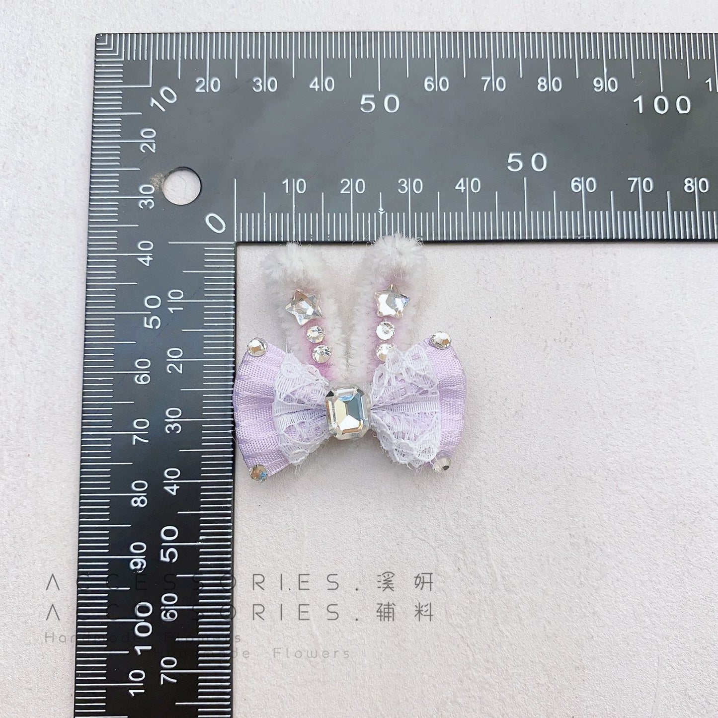 Handmade DIY twisted three-dimensional rabbit ears bow-shaped pet hairpin, hat headband accessory, semi-finished product, auxiliary materials, accessories