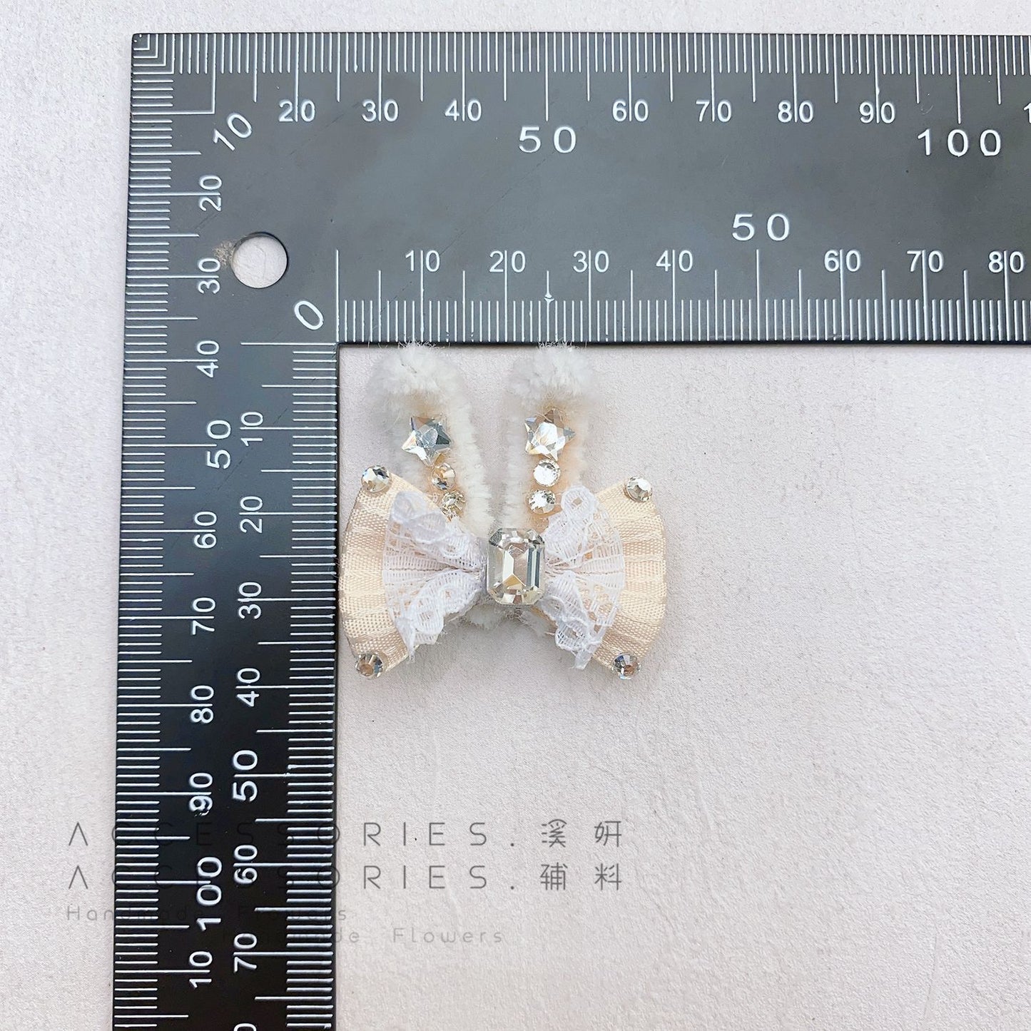 Handmade DIY twisted three-dimensional rabbit ears bow-shaped pet hairpin, hat headband accessory, semi-finished product, auxiliary materials, accessories