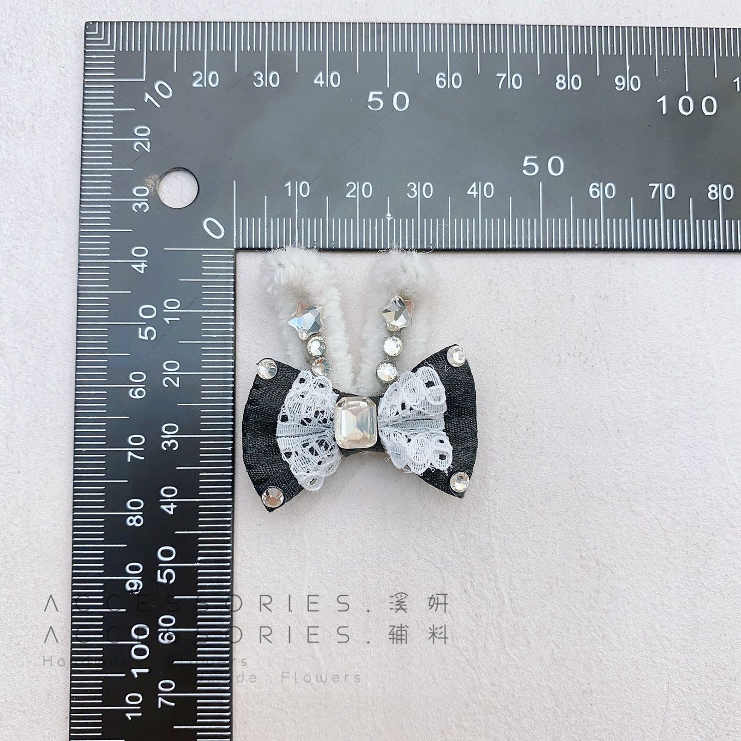 Handmade DIY twisted three-dimensional rabbit ears bow-shaped pet hairpin, hat headband accessory, semi-finished product, auxiliary materials, accessories
