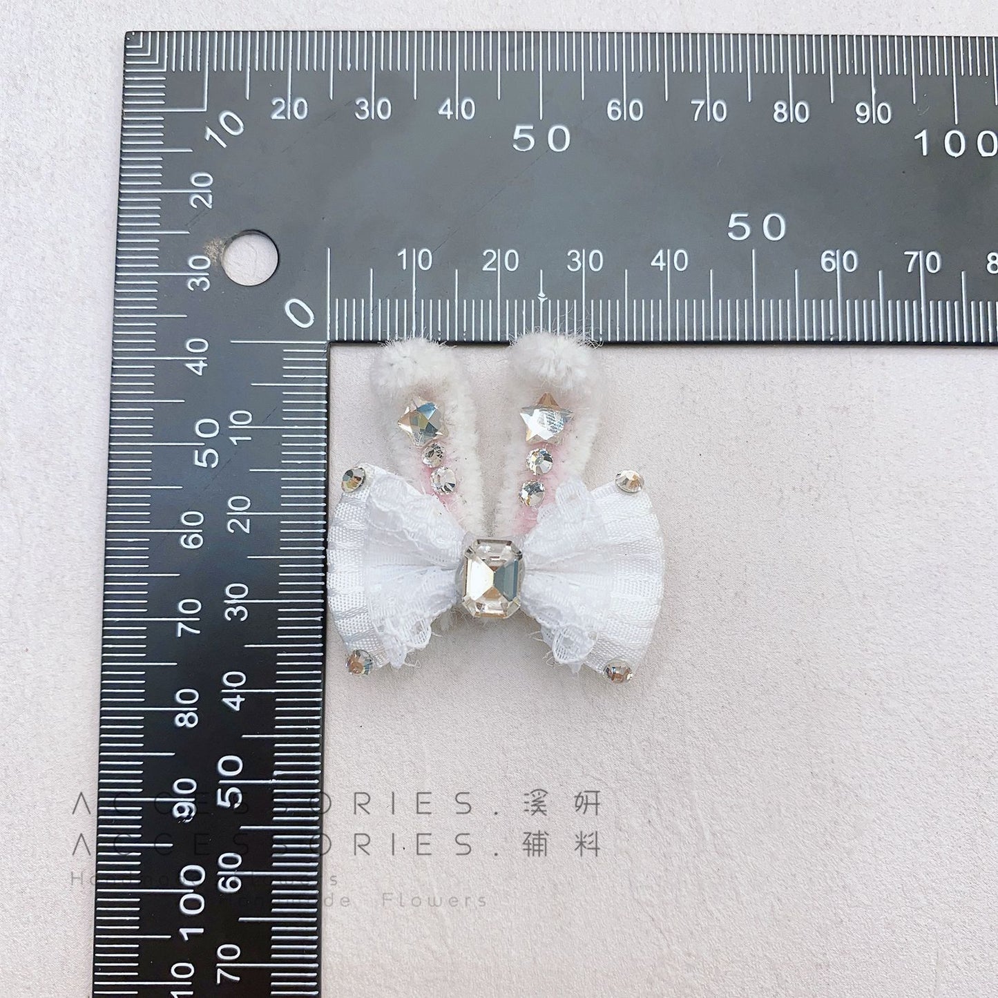 Handmade DIY twisted three-dimensional rabbit ears bow-shaped pet hairpin, hat headband accessory, semi-finished product, auxiliary materials, accessories