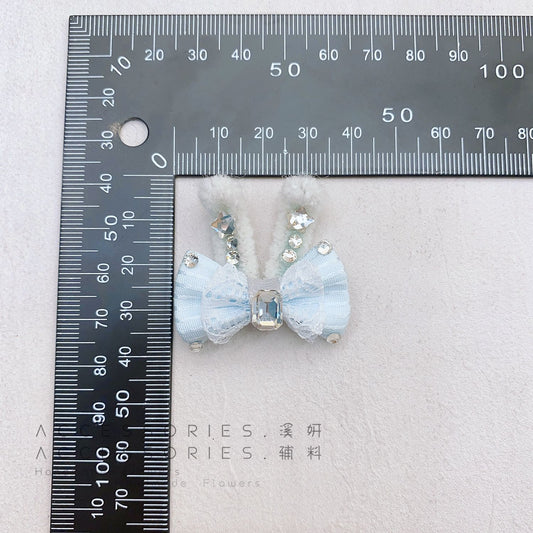 Handmade DIY twisted three-dimensional rabbit ears bow-shaped pet hairpin, hat headband accessory, semi-finished product, auxiliary materials, accessories