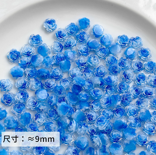 Mini Green Resin Rose Beads, About 9mm, for DIY Crafts, Jewelry Making